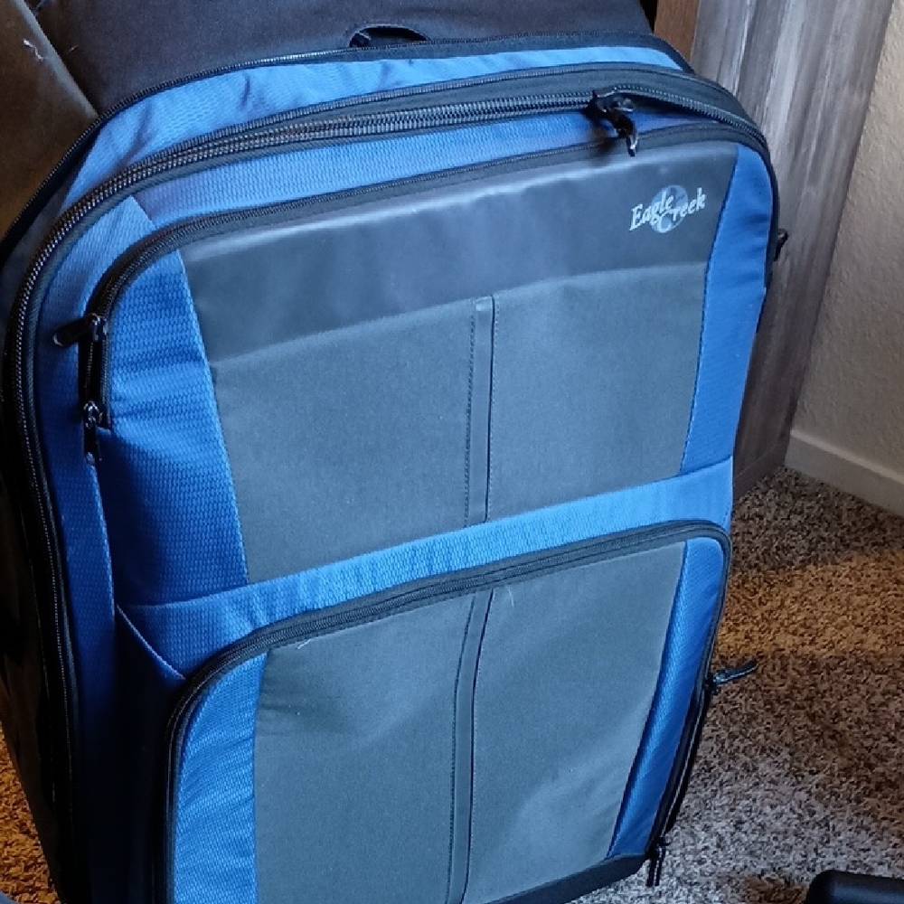 Blue and Black Suitcas